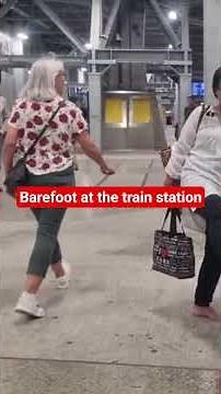 barefoot walking in Munich train station #barefoot #pinayvloggers #germany #grounding #barefootlife