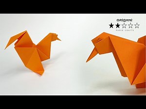 Paper Rooster - Easy Origami Tutorial ★★☆☆☆