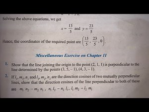 MISCELLANEOUS EX Q10 TO Q23 SOLUTIONS OF THREE DIMENSIONAL GEOMETRY NCERTCHAPTER 11 CLASS 12(PART2)