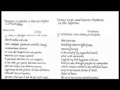 L'Euridice, the earliest surviving opera, original version, complete