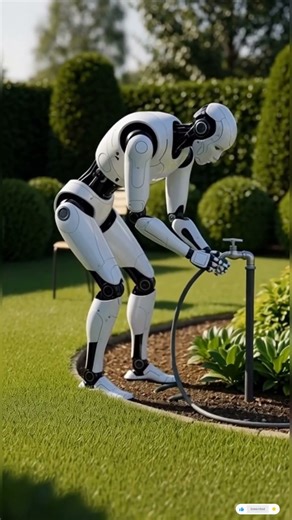 Meet Futuristic Gardener Robot | Robot Garden Watering Plants | AI Robot Realistic Action