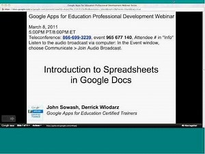 Introduction to Spreadsheets in Google Docs webinar