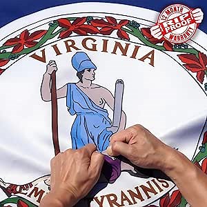 Anley Rip-Proof Double Sided 3-Ply Virginia State Flag 3x5 Foot - Vivid Color, Canvas Header and Wrinkle Resistant - The Strongest, Longest Lasting Virginia VA State Flags 3 X 5 Ft