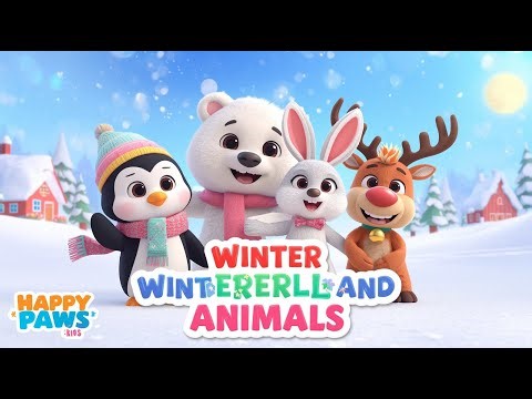 Winter Wonderland Animals Song | Penguins, Polar Bears, Bunnies & Reindeer Lullaby for Toddlers