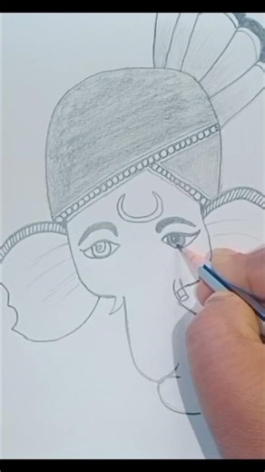 Quick simple and easy drawing of Lord Ganesha/how to draw Ganpati Bappa step by step#shorts