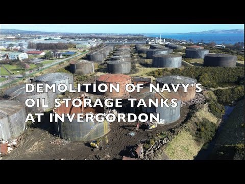 Demolition of Navy's oil storage tanks at Invergordon