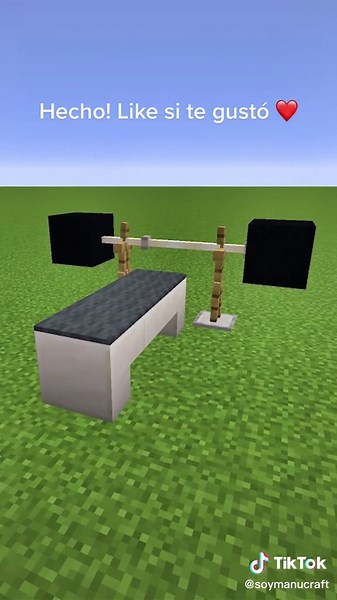 Cómo hacer un BANCO de PESAS en MINECRAFT (Tiene truco) 🏋️‍♀️ #minecraft #minecraftshorts #minecraftbuilding