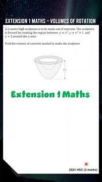 Volumes of Rotation for Extension 1 HSC! #hsc #maths #study #extension #calculus