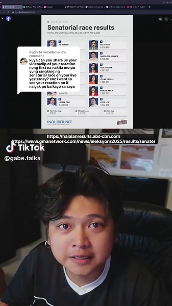 Live Reaction sa 2022 Senatong Halalan