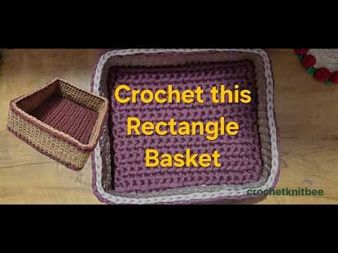 How to Crochet a Rectangle Basket 🧶 | Easy Home Storage Organizer