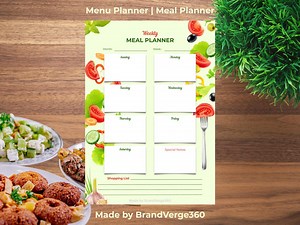 Weekly Menu Planner Meal Planner | Minimalist Printable PDF for Organized Meal Prep | Instant Download PDF | Simple Meal Prep Planner - Etsy UK