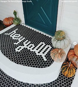 Hexagon Tile Floor Stencil