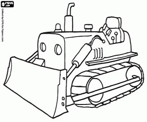 A bulldozer coloring page printable game