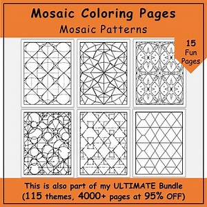 Mosaic Patterns | Engaging Coloring Pages for Classroom or Homeschool