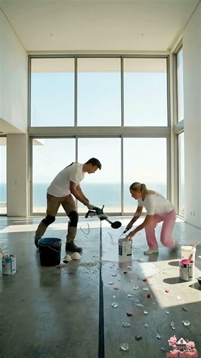 Split Epoxy Floor Challenge | Blue Ocean vs Pink Heart Room