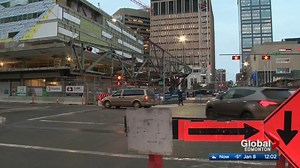 Edmonton downtown street closed for LRT construction