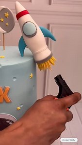 This rocket cake is super cool 🚀🩵 by @cakeavenuekw #theeventcollectivex | Theeventcollectivex