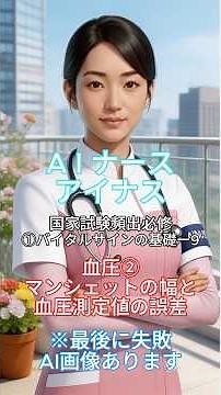 第116回看護師国家試験対策 ①バイタルサインの基礎-9 血圧②ーマンシェットの幅と血圧測定値の誤差