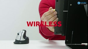 R-Go HE Ergonomic Mouse for Left Hand, Bluetooth 5.0, Silent Click, Vertical Design, with Break Software, Anti Carpal Tunnel, Rechargeable Wireless Mouse, for Windows/Mac, Customisable Buttons, Black