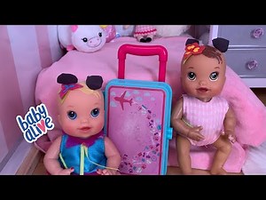 Packing Baby Alive newborn twins Diaper bag and Suitcase for Disney World