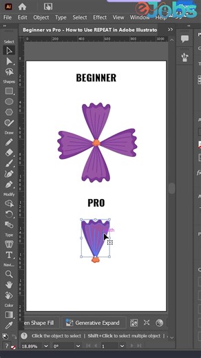 Beginner vs Pro - How to Use REPEAT in Adobe Illustrator #illustrator#graphicsdesign#shortsvideos | ই-জবস আইটি ejobsit.com