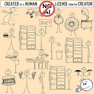 Stick Figure Foodie Clipart, Funny Stickman Characters (digital Download) - Etsy