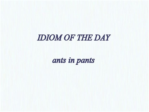 Idiom-14：ants in pants