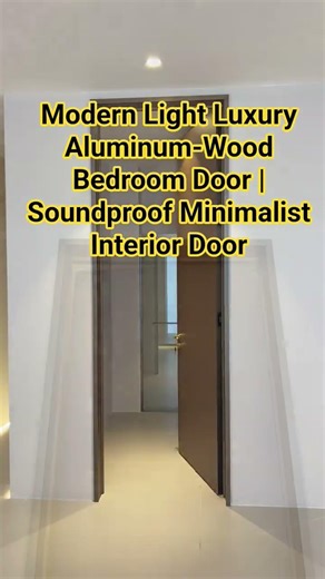 Modern Light Luxury Aluminum-Wood Bedroom Door | Soundproof Minimalist Interior Door
