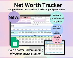 Net Worth Tracker Spreadsheet Google Sheets & Excel | Assets and Liabilities Log, Wealth Tracker, Financial Planning Template - Etsy
