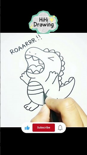 Let's Draw Roaring T-rex #trex #roar #drawing #drawingtutorial #hihidrawing