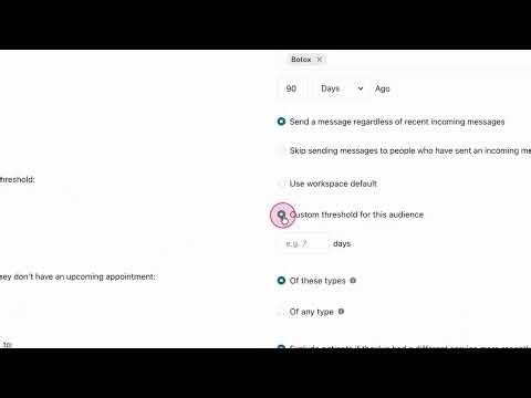 Create a Service Recapture Automated Messaging Audience