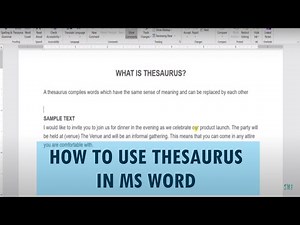 How to use Thesaurus in MS Word