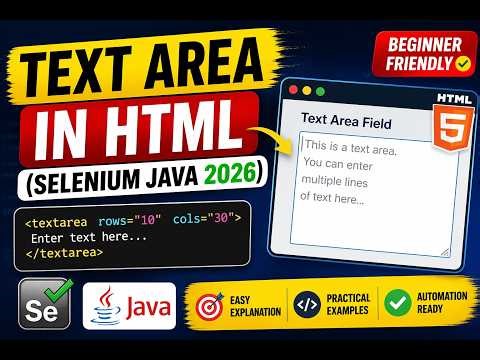 37. Text Area field in HTML (Selenium Java 2026)
