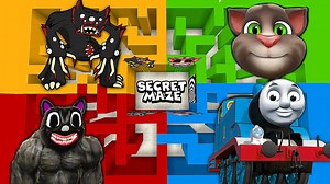 solve the secret maze killy willy talking tom thomas train cartoon cat in minecraft | Yuyu Craft