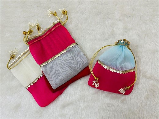 50 X Organza Potli Bags, Wedding Favors, Mehndi Sangeet Gift Bags, Party Favor Pouch for Guests - Etsy