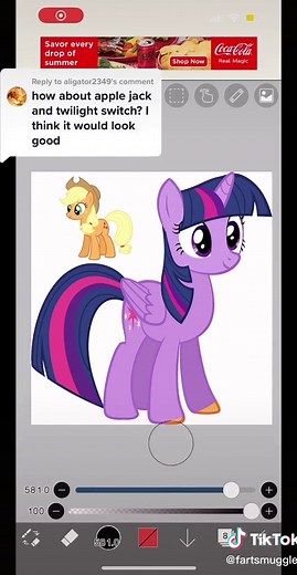Adorable Applejack and Twilight Sparkle Color Swap