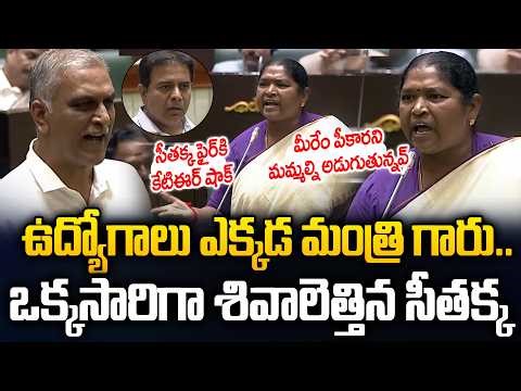 Heated Argument 🔥Between Harish Rao & Seethakka in Assembly @ job Notification | Revanth Reddy KTR
