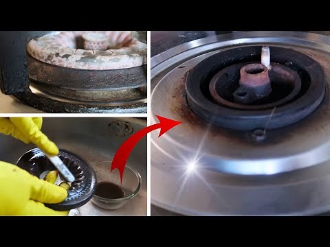 How to clean gas stove burners with baking soda and vinegar to get high flame