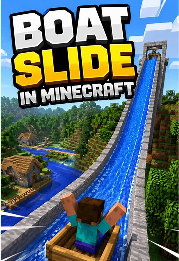 Minecraft Boat Slide Build | Fun Minecraft Short