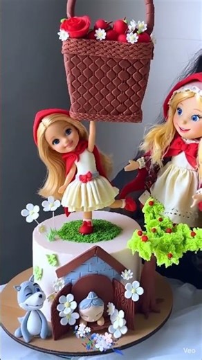 A magical anti-gravity fairytale cake! ✨ Little Red Riding Hood comes to life 🍰 #CakeArt #fairytale
