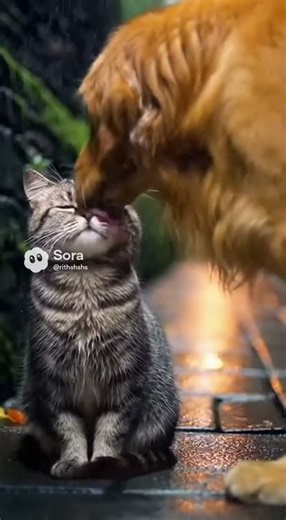 A heartbroken cat cries, a dog comes to comfort it. #shihtzu #rescuedogs