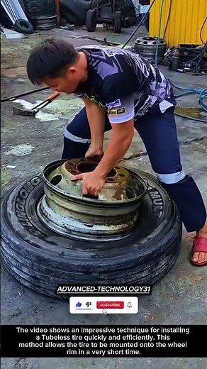 Super Fast Tubeless Tire Installation Technique !! #innovation #tool #ideas