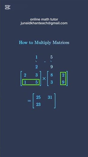 How Matrix Multiplication Works | What Is Matrix Multiplication? #maths #mathteacher #tutor #edu