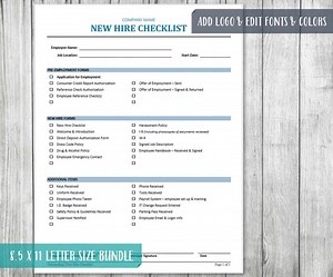 New Employee Onboarding Checklist: HR Template (digital Download) - Etsy