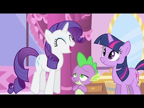 Rarity Jumping On Spike's Tail - My Little Pony Friendship Is Magic
