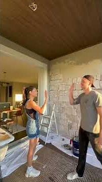 DIY Stone Accent Wall (Modern Makeover on a Budget)