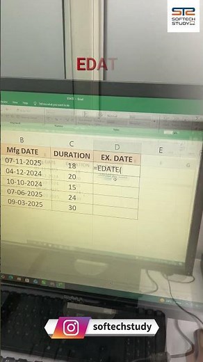 Find Expiry Date | Easy Formula to Calculate Expiry Dates Automatically | Softech Study #shorts