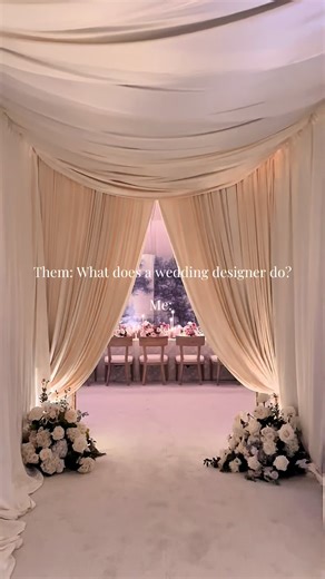 Elegant Draped Entrance for a Candlelight Wedding Reception