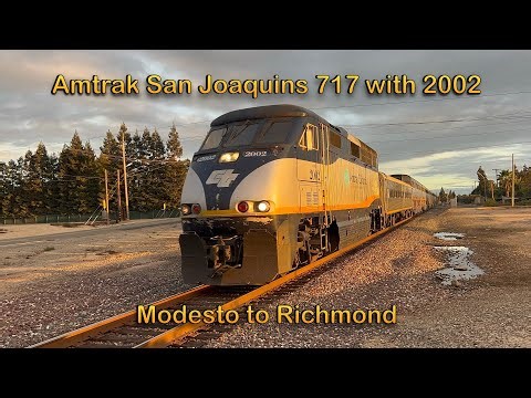 [Last Moments] Amtrak San Joaquins 717 Train Ride with F59PHI 2002 Modesto to Richmond Station 4K