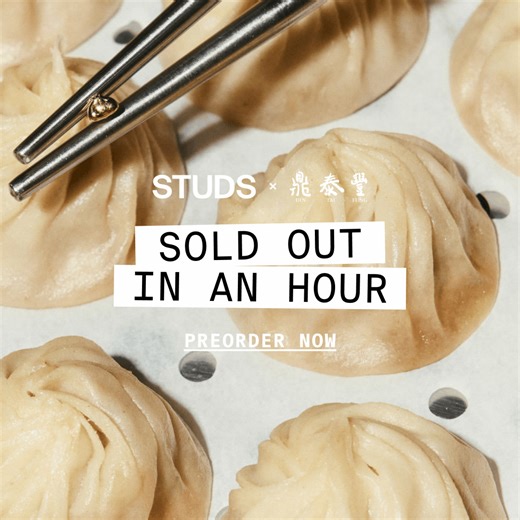 414K views | STUDS x Din Tai Fung 寧 YOU SOLD US OUT IN AN HOUR! Don’t worry Stud, we’re steaming up a second batch. Pre-order for the limited edition collection just dropped – don’t miss your second helping. | Studs | Facebook